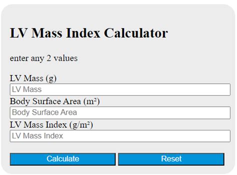 lv massa|LV Mass Index Calculator .